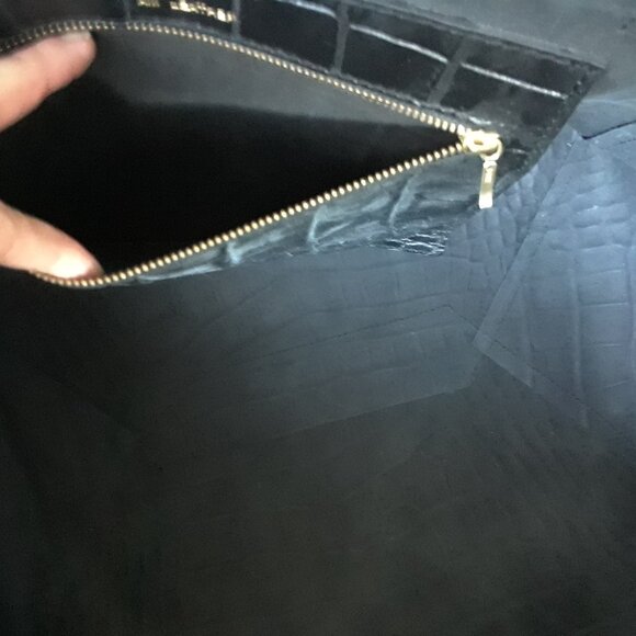 Kurt Geiger London Black Croc Embossed Leather Tote - Picture 13 of 16